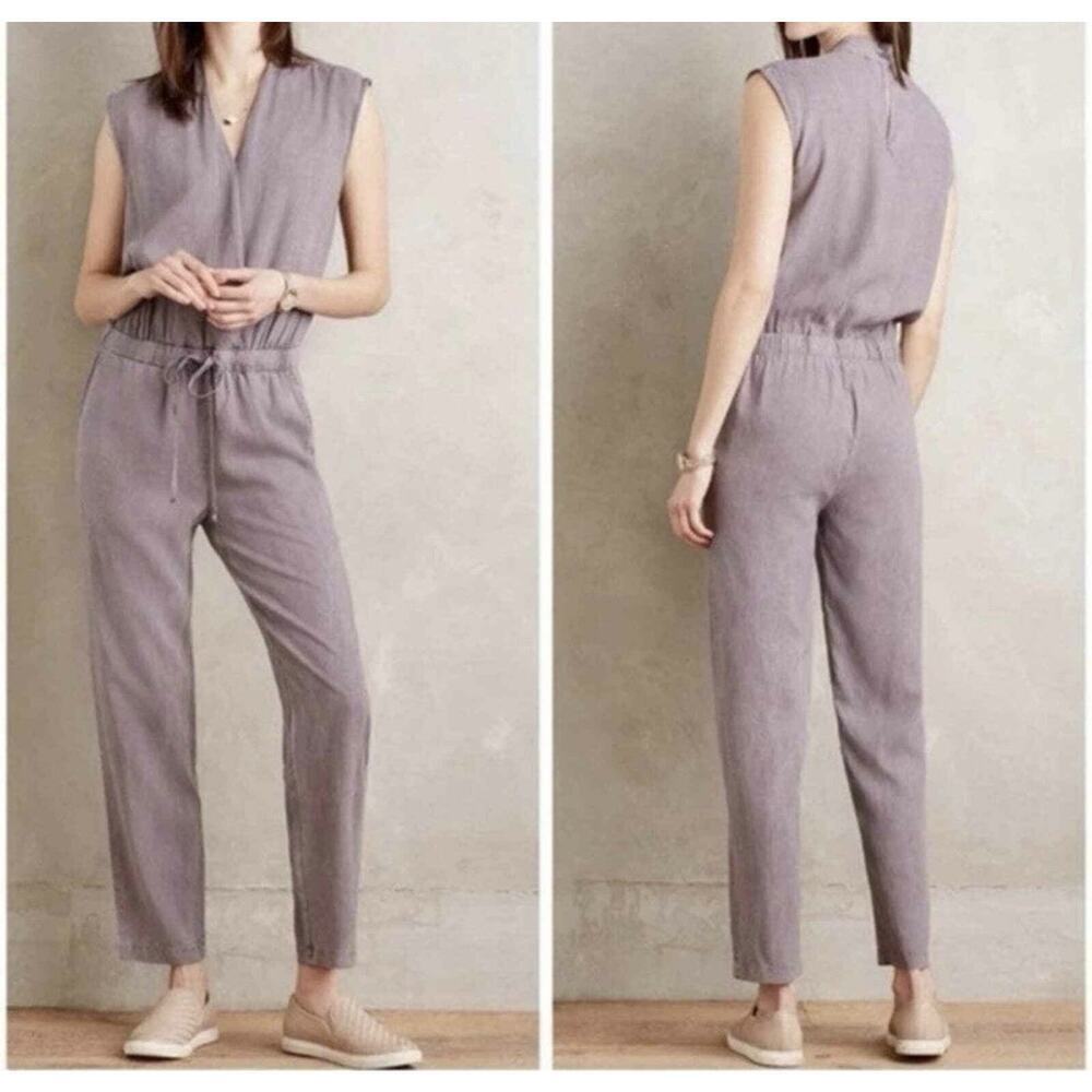 Anthropologie Cloth & Stone Blue/Gray Crossfront Jumpsuit Women's Size Medium